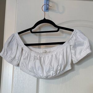 Wilfred White Puff Sleeve Crop Top